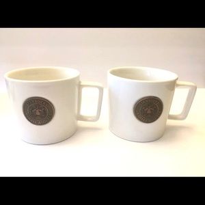 Starbucks 2014 White Copper Metal Medallion Logo Mermaid Coffee Mugs